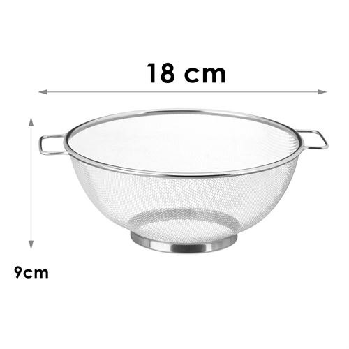 TransForMacion 18 cm Süzgeç - Makarna Süzgeci Pirinç Meyve Süzgeci 304 Paslanmaz Çelik 721937