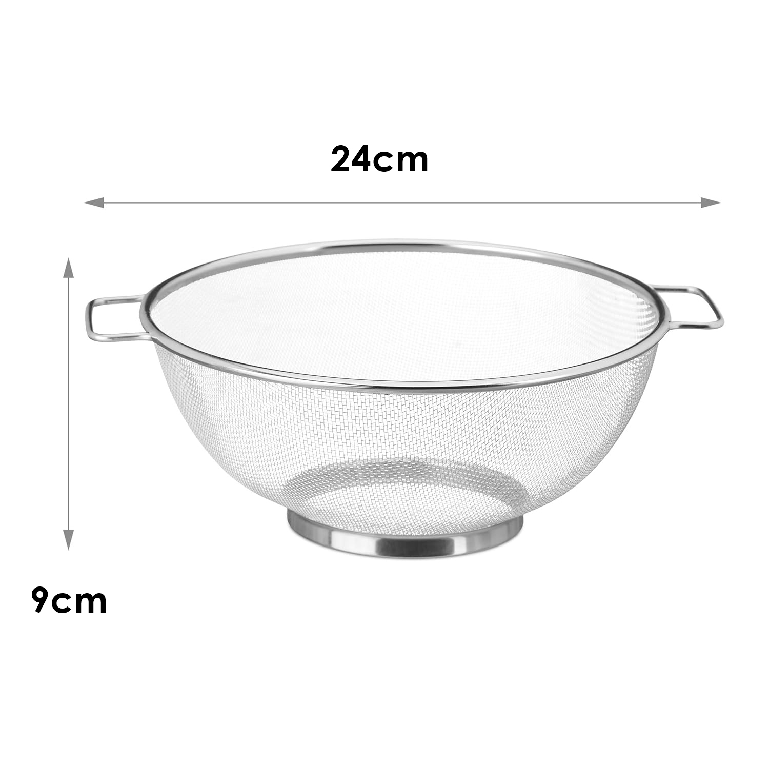 TransForMacion 24 cm Süzgeç - Makarna Süzgeci Pirinç Meyve Süzgeci 304 Paslanmaz Çelik 721939