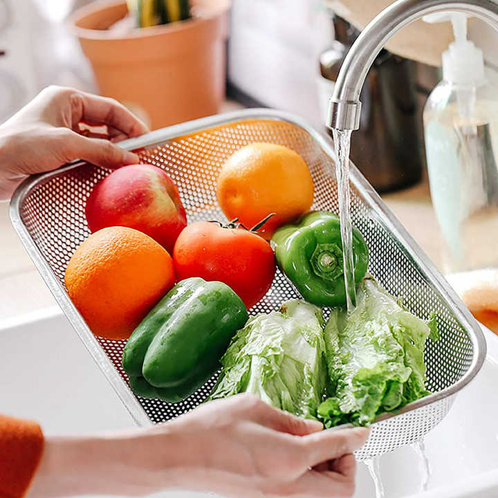 Büyük 30X22 CM Kevgir - Profesyonel Süzgeç 304 Paslanmaz Çelik  721947