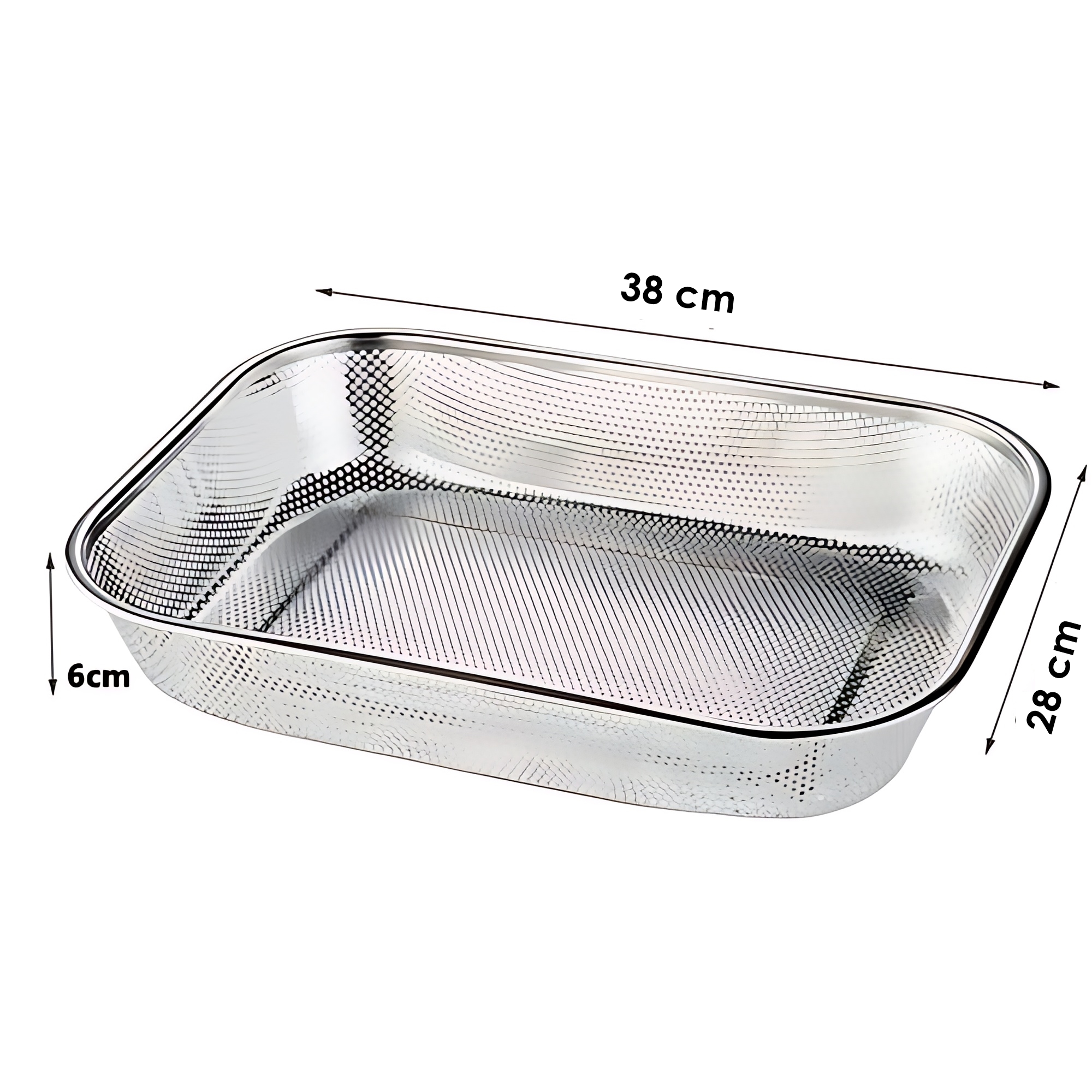 Büyük 38X28 CM Kevgir - Profesyonel Süzgeç 304 Paslanmaz Çelik  721949