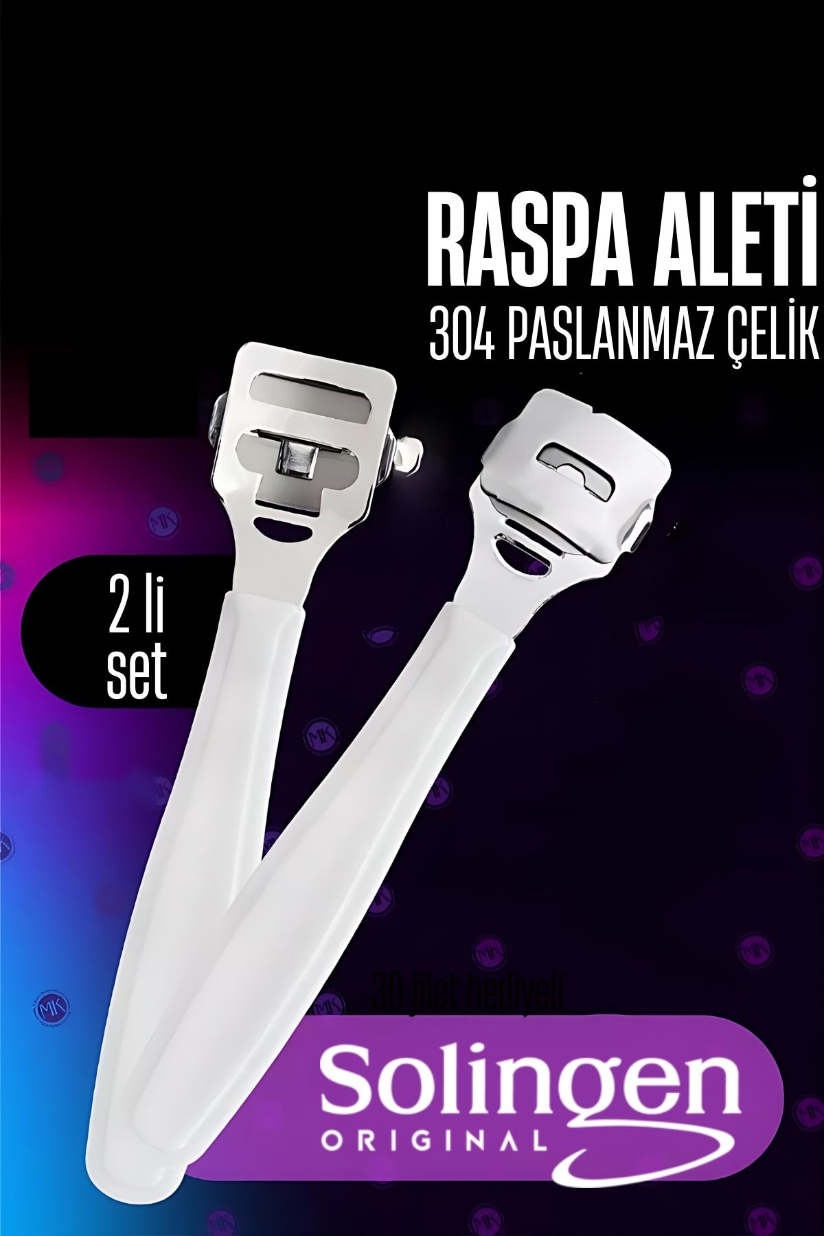 Raspa Aleti - Jiletli Ayak Topuk Törpüsü 2 adet Solingen Profesyonel 