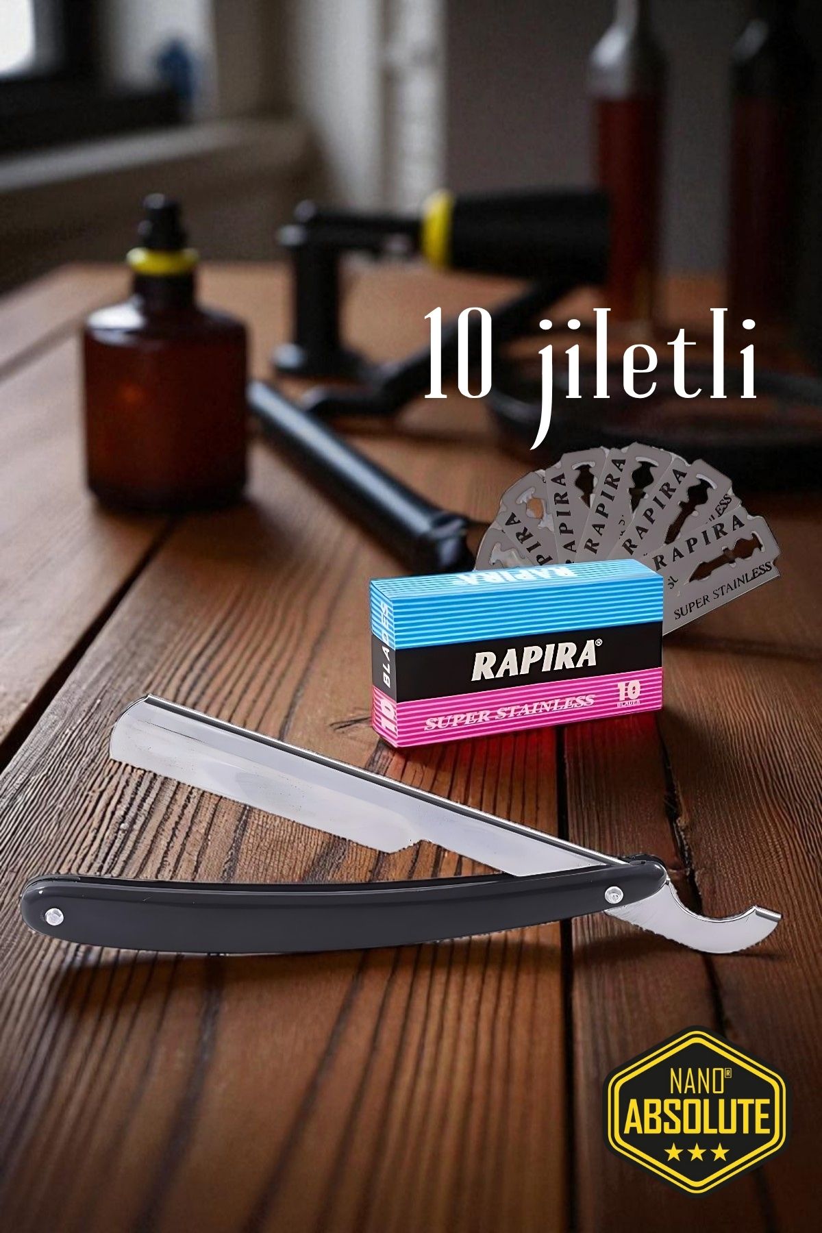 Berber Usturası - 10 Jiletli Türk Tipi Berber Tıraş Usturası 