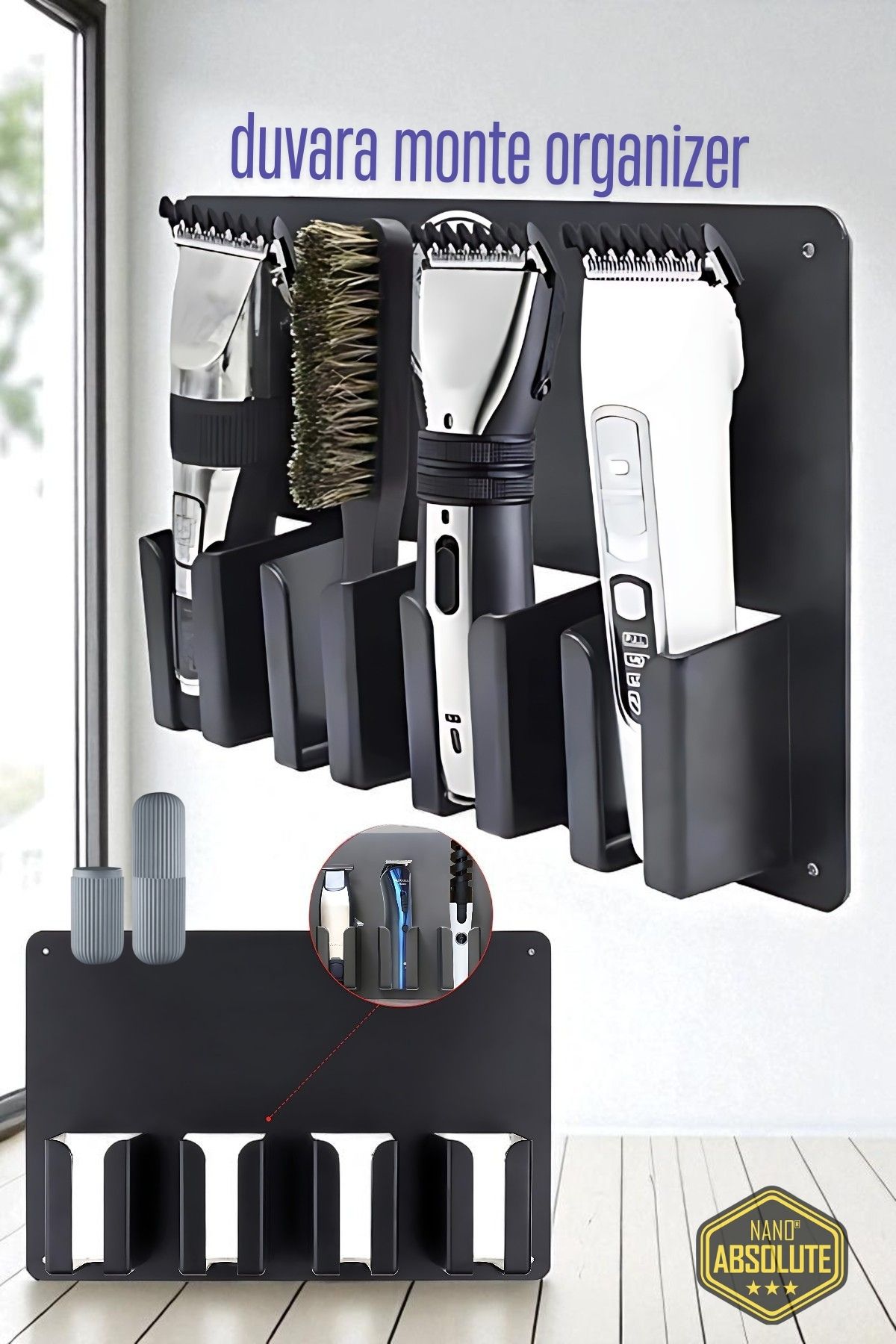 Berber Kuaför Tıraş Makinesi Organizeri - Tıraş Makine Fırça Tutucu 