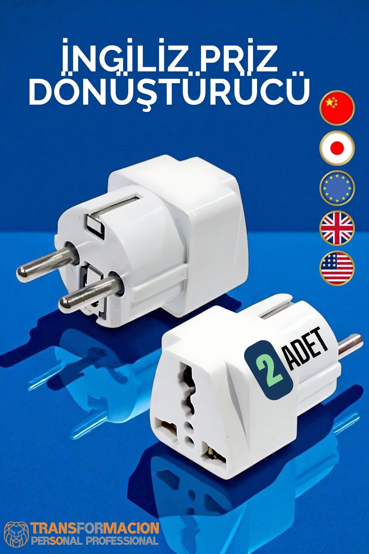 İngiliz ve Amerikan Fişi Dönüştürücü - Priz Dönüştürücü 2 ADET 