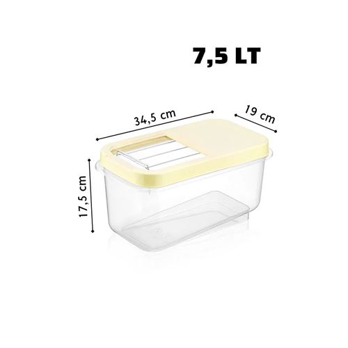 Transformacion Erzak Bakliyat Saklama Kabı 3 lü Set 7.5 Lt Krem 717741