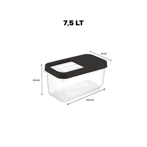 Transformacion Erzak Bakliyat Saklama Kabı 3 lü Set 7.5 Lt Antrasit 717744