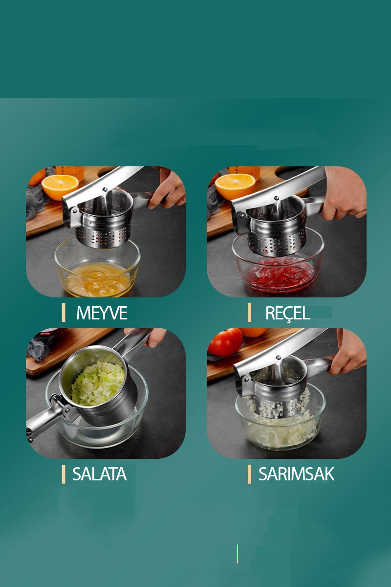 Patates Ezici Meyve Sıkacağı Sıkacağı Sebze Presi 304 Paslanmaz Çelik 721954