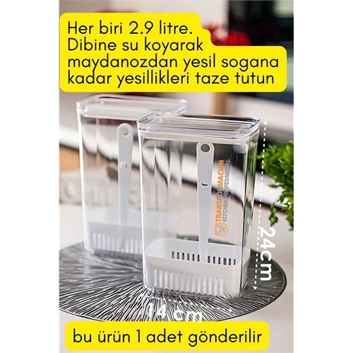 Transformacion Yeşillik Saklama Kabı - Taze Yeşillik İçin - Soğan Maydanoz vb Yeşillik Saklama  721958