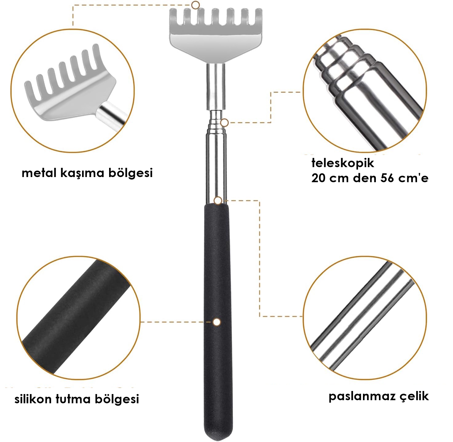 Sırt Kaşıyıcı - Telekopik 56 cm Sırt Kaşıma Aparatı Hanımeli 2 li SET 721960