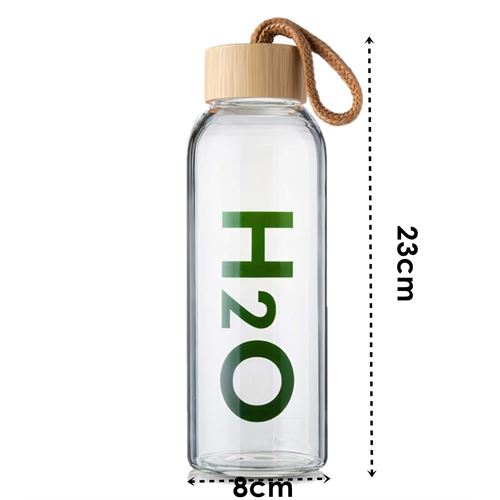 Transformacion Cam Matara - 800 Ml Bambu Kapaklı Borosilikat Cam Matara - Ofis Matarası 721961