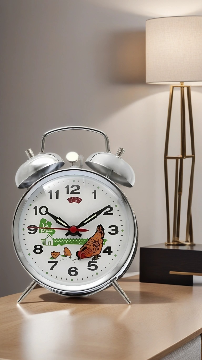 Masa Saati Metal Tavuk ve Civcivler 