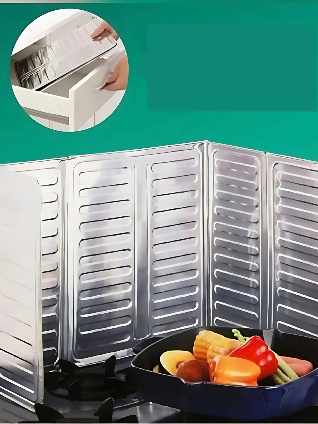 Ocak Kenar Koruyucu Alüminyum Levha - Ev Kamp Karavan Ocak Koruyucu 721964 