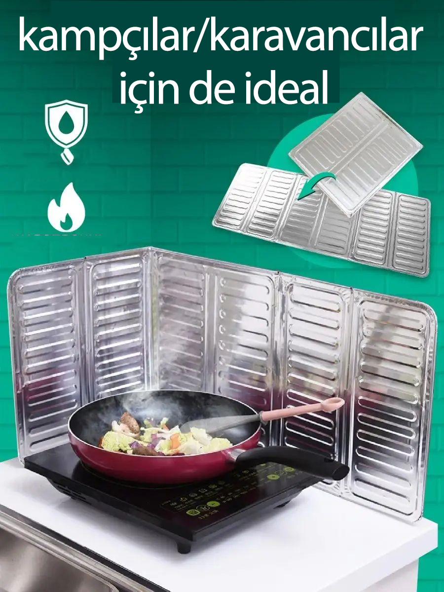 Ocak Kenar Koruyucu Alüminyum Levha - Ev Kamp Karavan Ocak Koruyucu 721964 