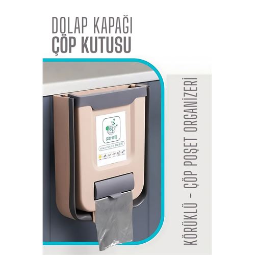 Transformacion Körüklü Çöp Kovası - Mutfak Dolap Kapağına Çöp Kutusu LATTE 721968
