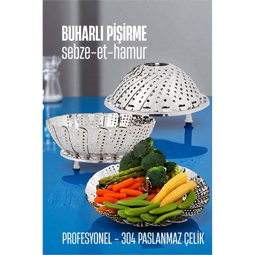 TransForMacion Sebze Pişirme Sepeti - Buharda Pişirme Haşlama Aparatı Paslanmaz Çelik 717858