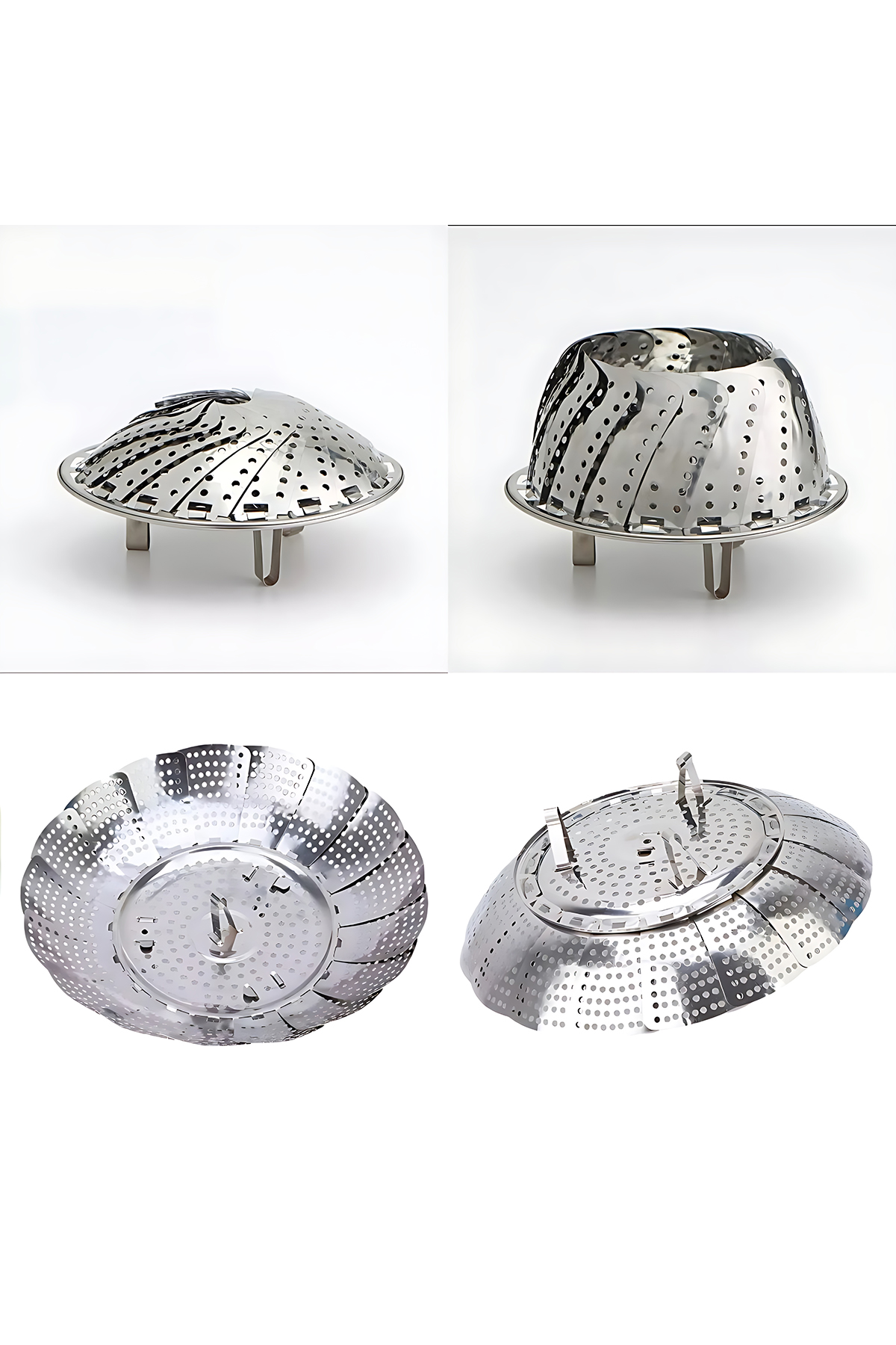 Sebze Pişirme Sepeti - Buharda Pişirme Haşlama Aparatı Paslanmaz Çelik 717858