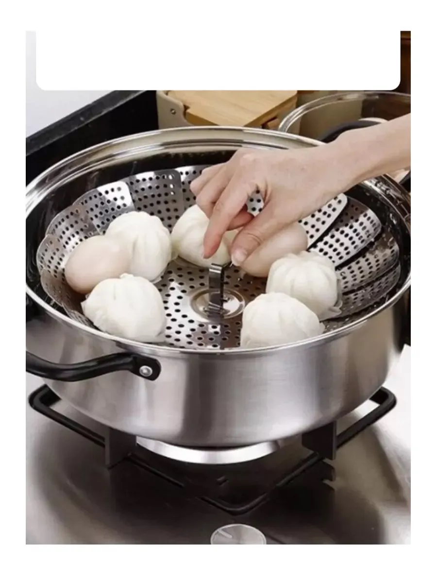 Sebze Pişirme Sepeti - Buharda Pişirme Haşlama Aparatı Paslanmaz Çelik 717858