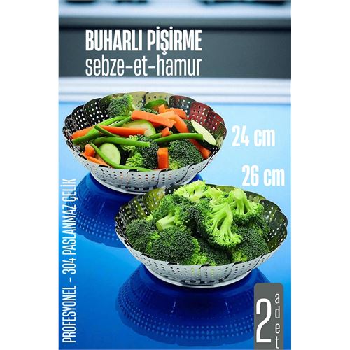 TransForMacion Sebze Pişirme Sepeti - Buharda Pişirme Haşlama Aparatı 15 ve 17 cm 2 li SET 717858