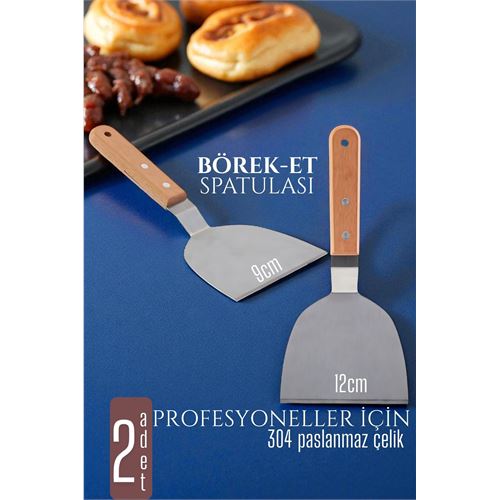 TransForMacion Mutfak Spatulası- Hamur Börek Et Spatulası 9 ve 12 cm 2 Lİ SET 721974