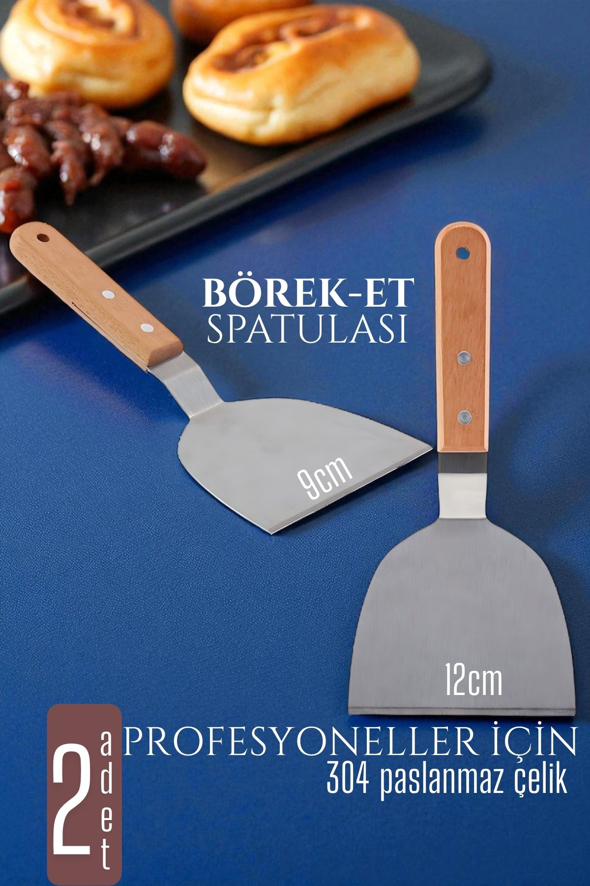 Mutfak Spatulası- Hamur Börek Et Spatulası 9 ve 12 cm 2 Lİ SET 721974