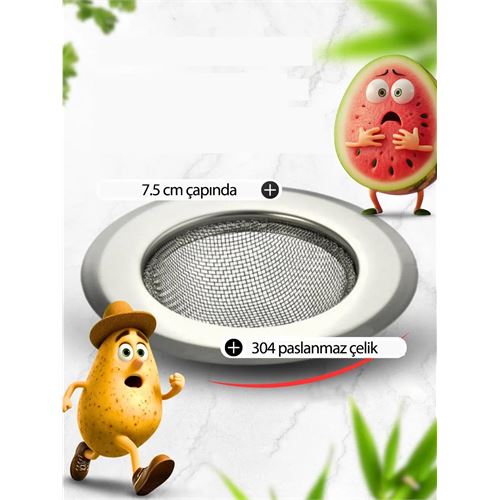 TransForMacion Lavabo Süzgeci - 7.5 cm Çap 2 Lİ SET Gider Sügeci Lavabo Süzgeci 721976