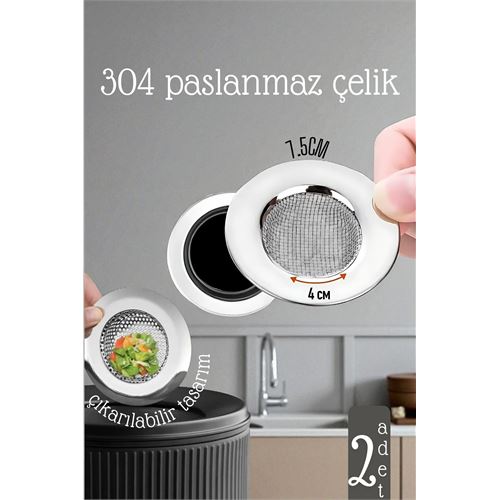 TransForMacion Lavabo Süzgeci - 7.5 cm Çap 2 Lİ SET Gider Sügeci Lavabo Süzgeci 721976