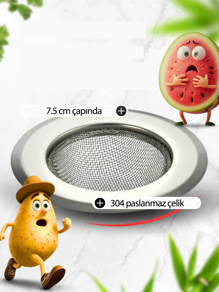 Lavabo Süzgeci - 7.5 cm Çap 2 Lİ SET Gider Sügeci Lavabo Süzgeci 721976