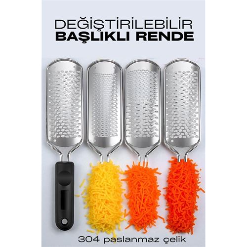 TransForMacion Rende 3 Değiştirilebilir Başlıklı Profesyonel 304 Çelik El Rendesi  721984