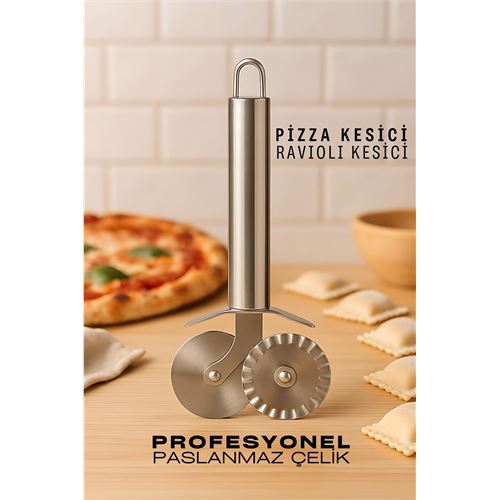 TransForMacion Pizza Kesici Profesyonel Çelik Hamur Ravioli Kesici 721987