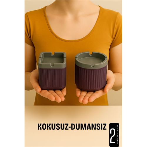 TransForMacion Kokusuz Dumansız Küllük - 2 li Küllük Seti Kafe Küllüğü Restoran Küllüğü Masaüstü Küllük 721997