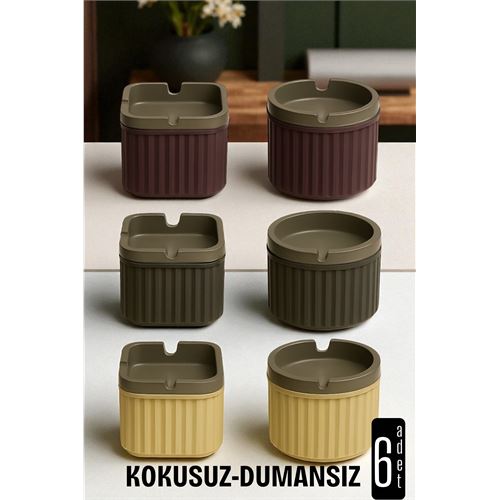 TransForMacion Kokusuz Dumansız Küllük - 6 li Küllük Seti Kafe Küllüğü Restoran Küllüğü Masaüstü Küllük 721998