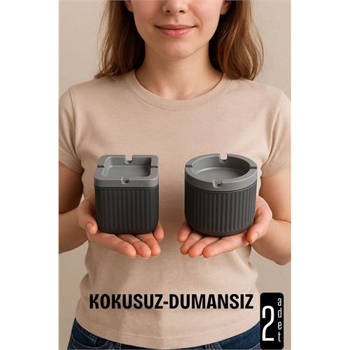 TransForMacion Kokusuz Dumansız Küllük -2 li Küllük Seti Kafe Küllüğü Restoran Küllüğü Masaüstü Küllük 721999
