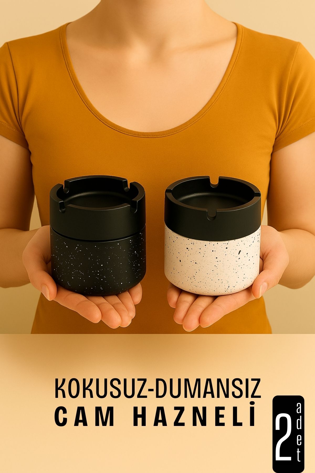 Cam Küllük - Desenli 2 li Küllük Seti  Kafe Küllüğü Restoran Küllüğü Masaüstü Küllük 