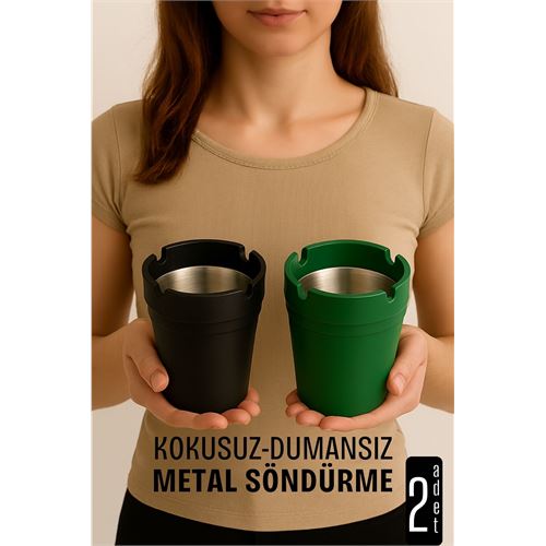 Kokusuz Dumansız Küllük - 2 li Küllük Seti Kafe Küllüğü Restoran Küllüğü Masaüstü Küllük 