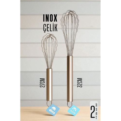 TransForMacion Inox Çelik Çırpıcı + Uzun Kısa 2 li Çırpıcı Seti 722005