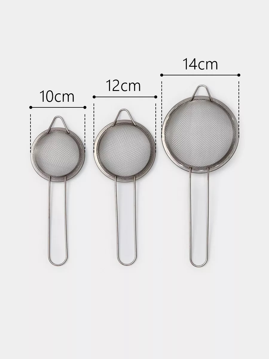 Süzgeç Seti 3 Boy Çok Amaçlı Süzgeç 304 Çelik Profesyoneller İçin  722009