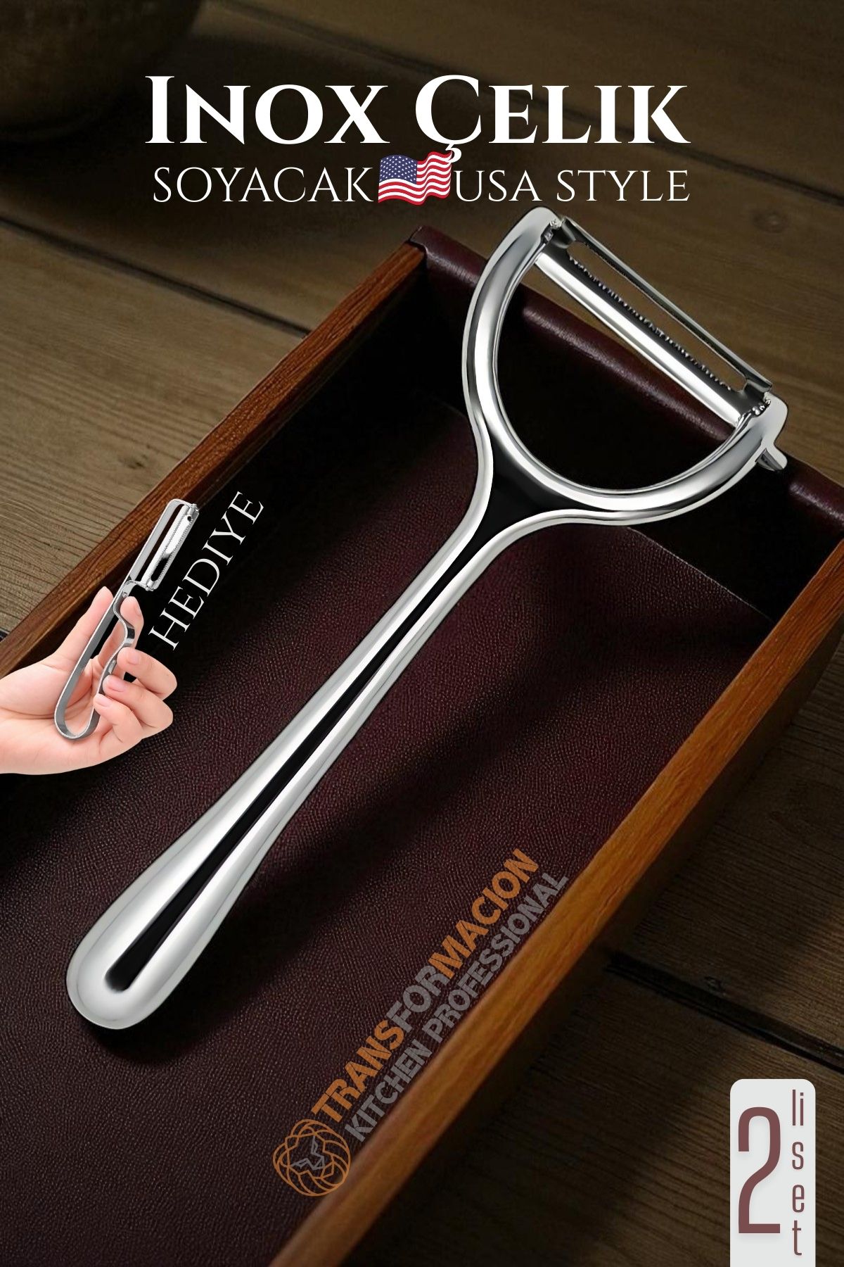 Inox Soyacak - Sebze Soyacağı - Kabak Dolma Oyacağı 2 li SET 722012