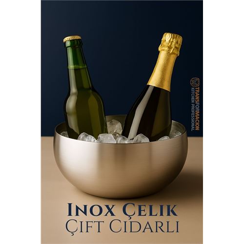TransForMacion Çift Cidarlı Soğutucu Kase - İçecek Soğutucu - Inox Çelik Kase 18 cm 722020
