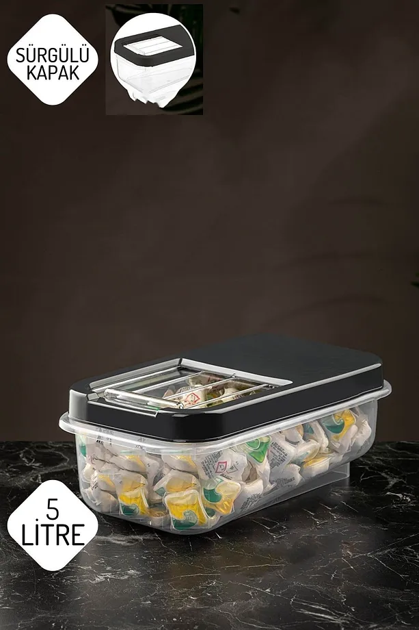 Reagan Tablet ve Deterjan Saklama Kutusu 5 lt ANTRASİT 