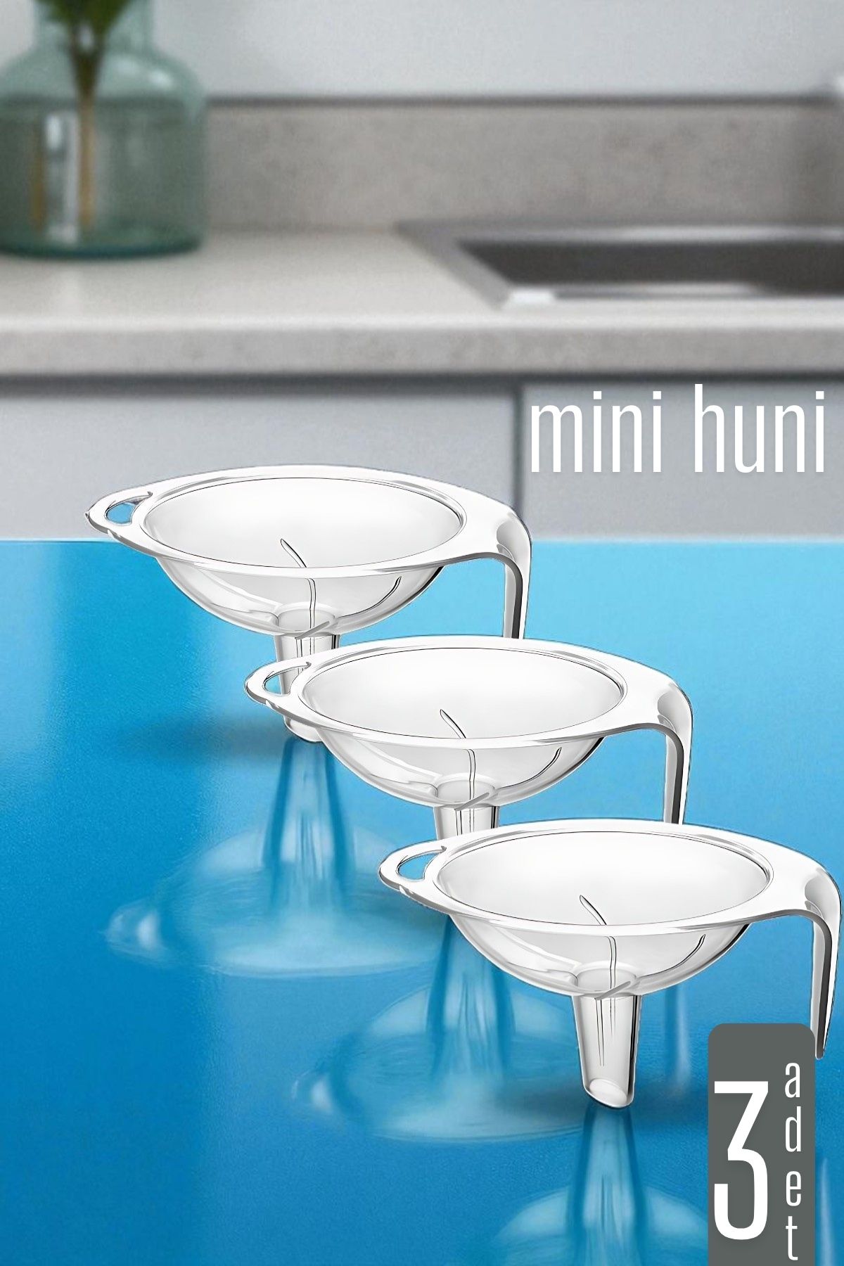 Huni - 3 lü Set Mini Huni - Mutfak Hunisi 