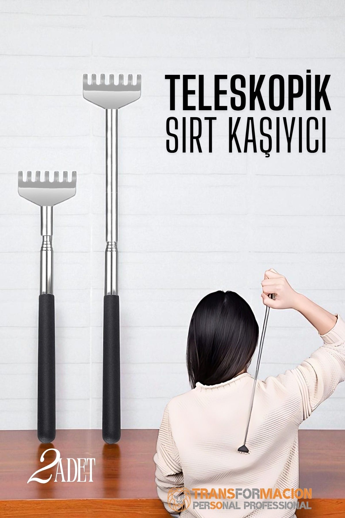 Sırt Kaşıyıcı - Telekopik 56 cm Sırt Kaşıma Aparatı Hanımeli 2 li SET 