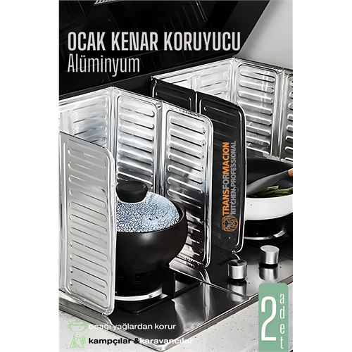 Modacar Ocak Kenar Koruyucu 2 Lİ Alüminyum Levha - Ev Kamp Karavan Ocak Koruyucu 