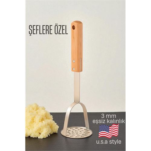 Modacar Patates Ezici 3 mm Kalınlık 304 Paslanmaz Çelik Havuç Muz Avokado Ezici 