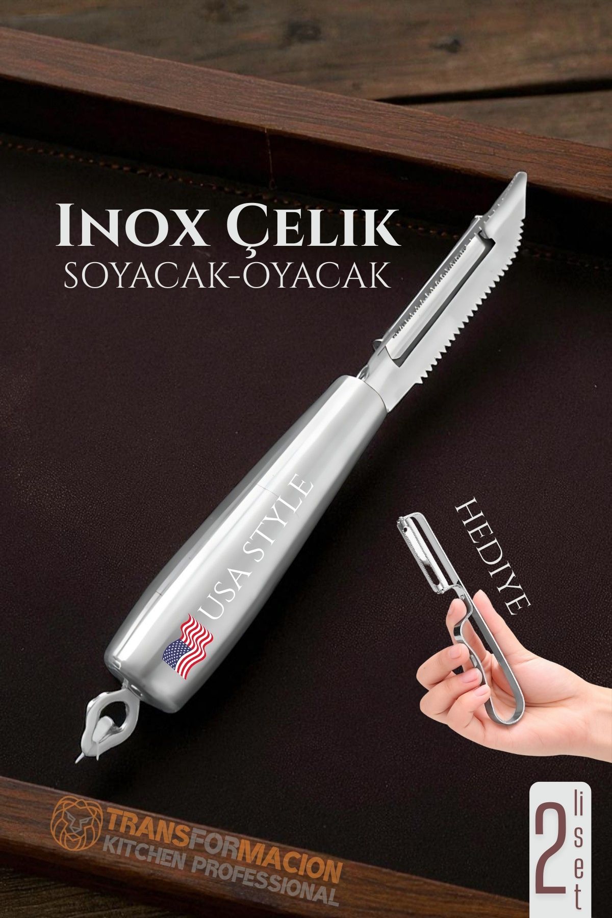 Inox Soyacak - Sebze Soyacağı - Kabak Dolma Oyacağı 2 li SET 