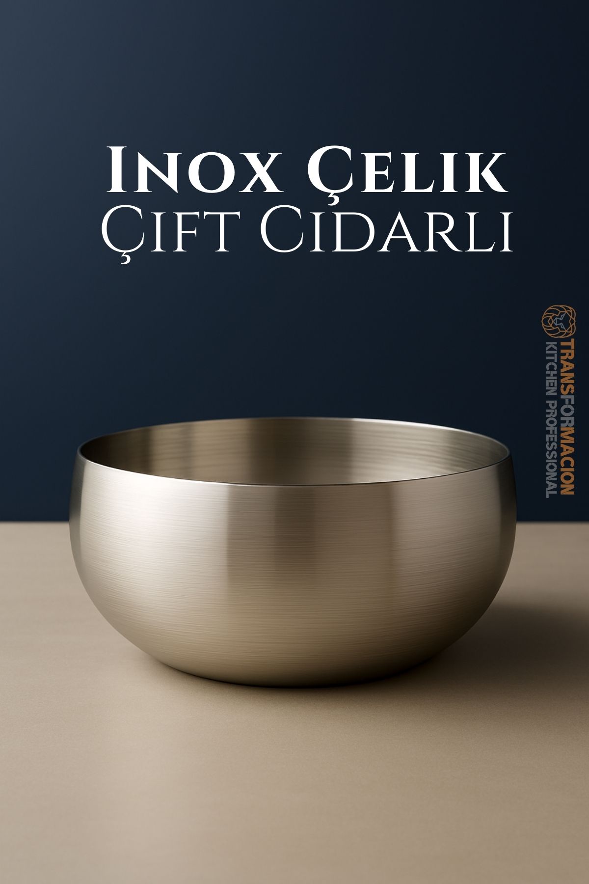 Çift Cidarlı Kase - Inox Çelik Kase  18 cm 