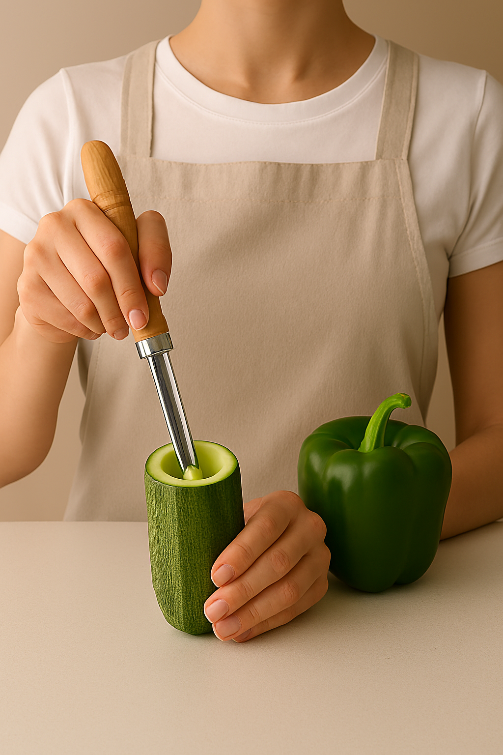 Oyacak - 2 Lİ SET Dolmalık Kabak ve Biber Patlıcan Oyacağı 304 Paslanmaz Çelik 722022 