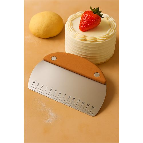 Transformacion Pasta Spatulası - Profesyonel Hamur Sıyırıcı - Ölçü Cetvelli Pasta Hamur Spatulası 722023