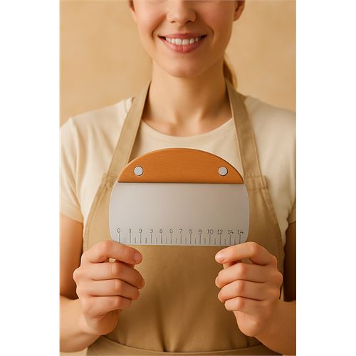 Transformacion Pasta Spatulası - Profesyonel Hamur Sıyırıcı - Ölçü Cetvelli Pasta Hamur Spatulası 722023
