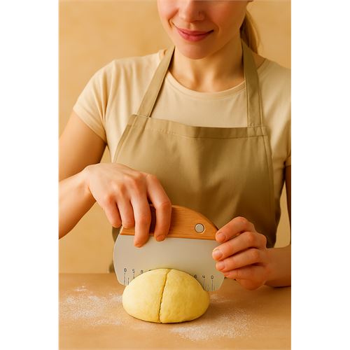 Transformacion Pasta Spatulası - Profesyonel Hamur Sıyırıcı - Ölçü Cetvelli Pasta Hamur Spatulası 722023