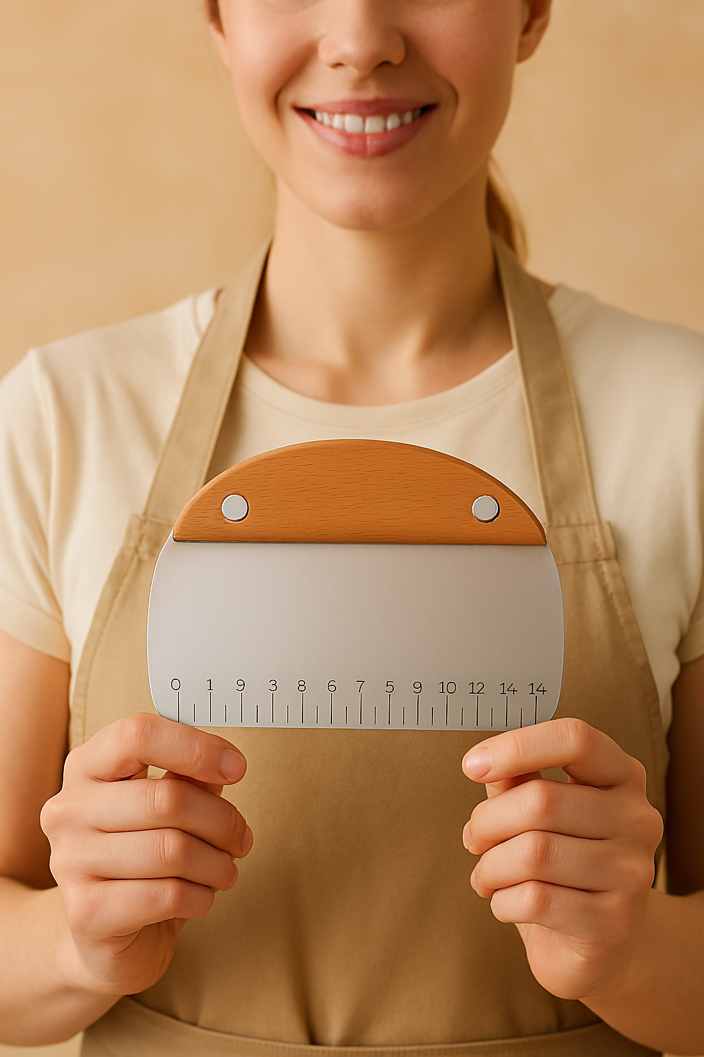 Pasta Spatulası - Profesyonel Hamur Sıyırıcı - Ölçü Cetvelli Pasta Hamur Spatulası 722023